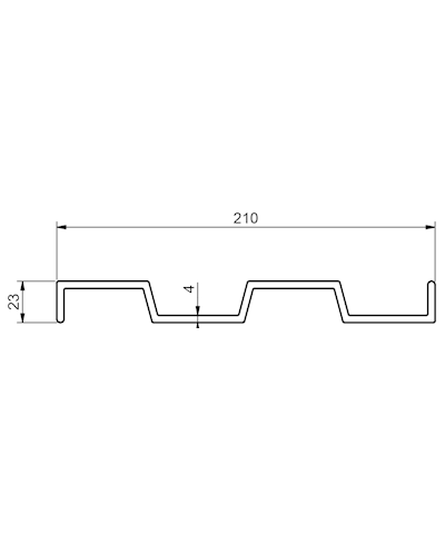 Profile 7003/16726 EN-AW 6005 T6 6000mm - 6000 mm