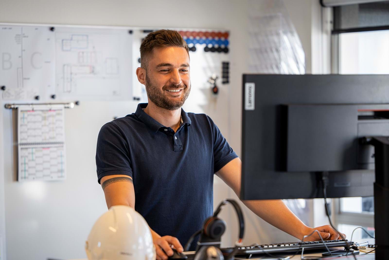 Man working with computer